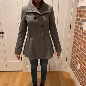 Calvin Klein Wool Military Coat, Button Detail